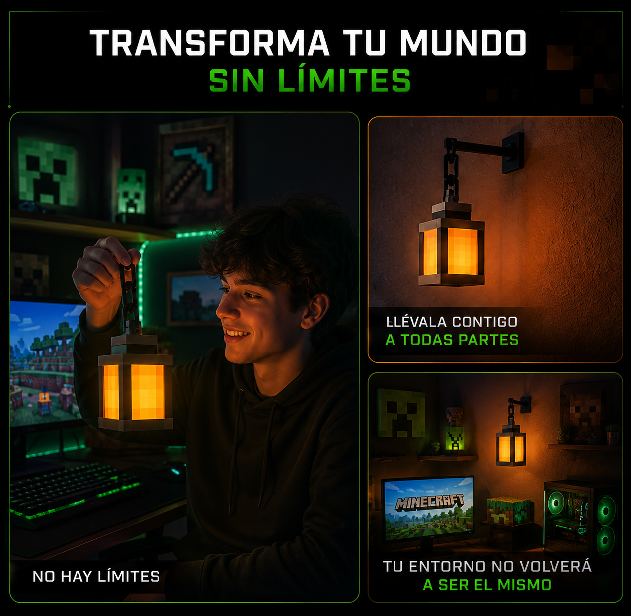 Farol De MINECRAFT Multicolor