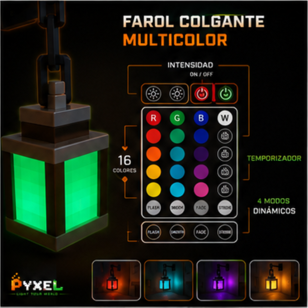Farol De MINECRAFT Multicolor